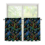 Embroidery Peacock Pattern Print Tier Curtains