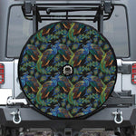 Embroidery Peacock Pattern Print Tire Cover With Camera Hole