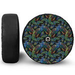 Embroidery Peacock Pattern Print Tire Cover With Camera Hole