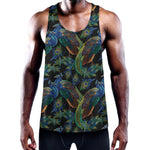 Embroidery Peacock Pattern Print Training Tank Top