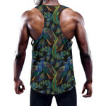 Embroidery Peacock Pattern Print Training Tank Top