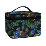 Embroidery Peacock Pattern Print Travel Makeup Bag