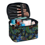 Embroidery Peacock Pattern Print Travel Makeup Bag