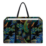 Embroidery Peacock Pattern Print Utility Tote Bag