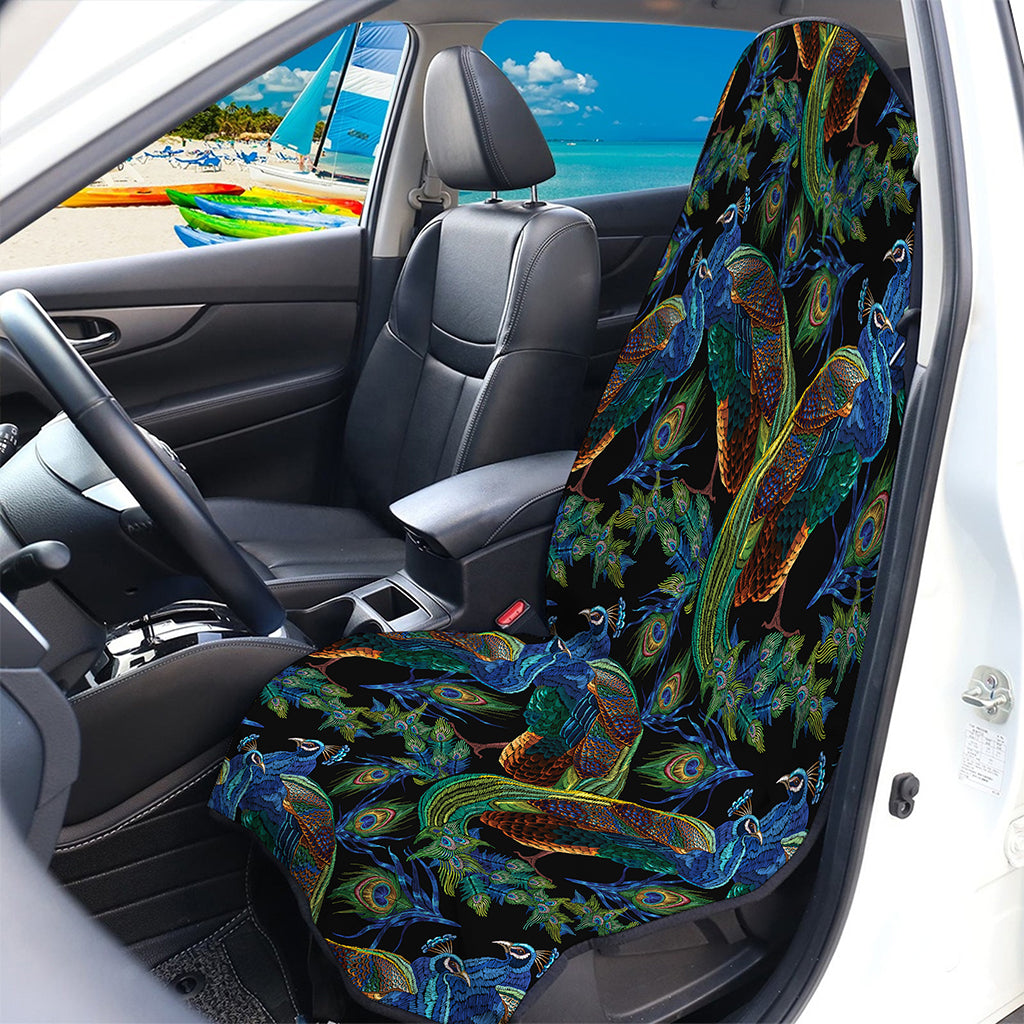 Embroidery Peacock Pattern Print Waterproof Car Seat Cover