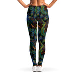 Embroidery Peacock Pattern Print Women's Leggings