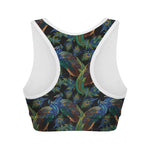 Embroidery Peacock Pattern Print Women's Sports Bra