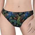 Embroidery Peacock Pattern Print Women's Thong