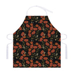 Embroidery Poppy Pattern Print Adjustable Apron