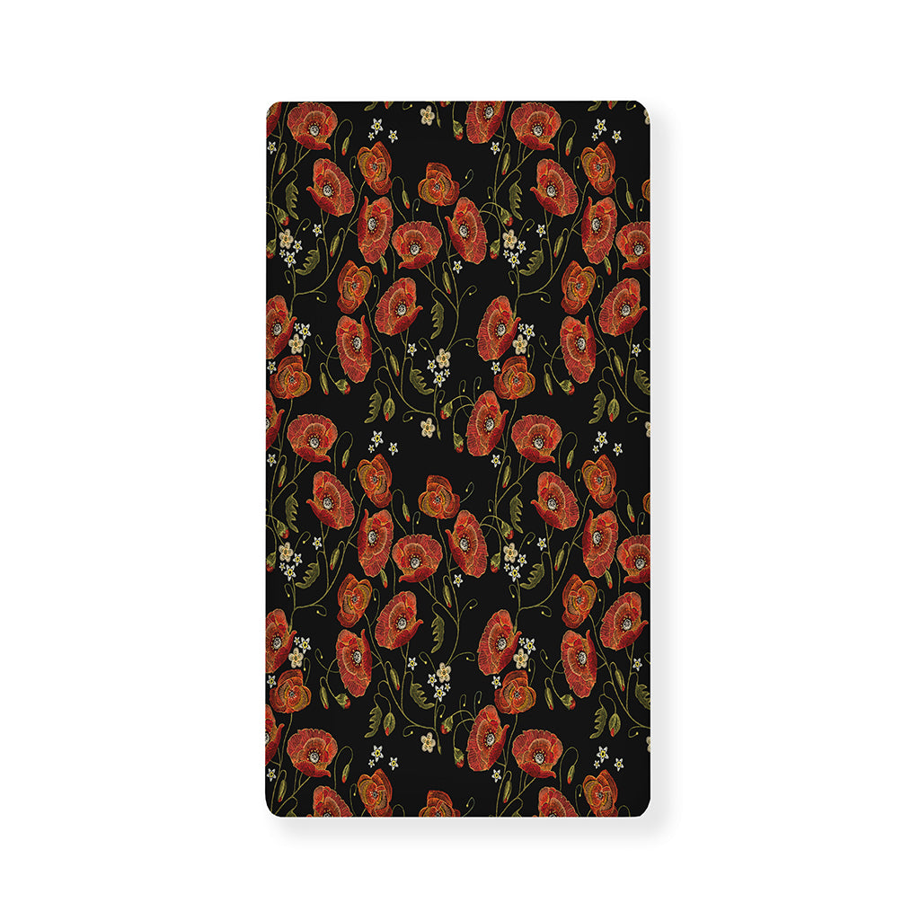 Embroidery Poppy Pattern Print Baby Crib Sheet