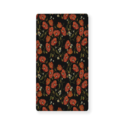 Embroidery Poppy Pattern Print Baby Crib Sheet