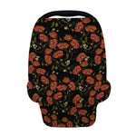 Embroidery Poppy Pattern Print Baby Seat Cover