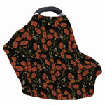 Embroidery Poppy Pattern Print Baby Seat Cover