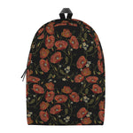 Embroidery Poppy Pattern Print Backpack