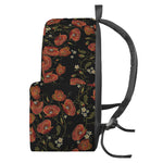 Embroidery Poppy Pattern Print Backpack