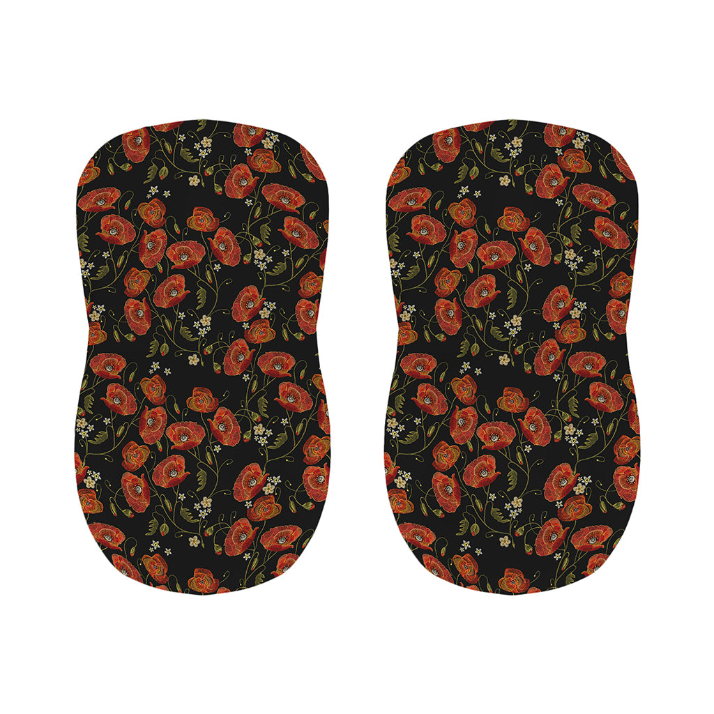 Embroidery Poppy Pattern Print Bar Stool Covers