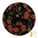 Embroidery Poppy Pattern Print Basketball