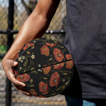 Embroidery Poppy Pattern Print Basketball