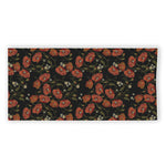 Embroidery Poppy Pattern Print Beach Towel