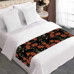 Embroidery Poppy Pattern Print Bed Runner