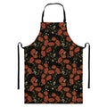 Embroidery Poppy Pattern Print Bib Apron With Pocket
