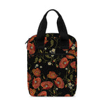 Embroidery Poppy Pattern Print Bible Tote Bag