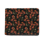 Embroidery Poppy Pattern Print Bifold Wallet