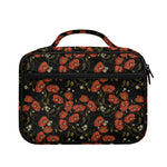 Embroidery Poppy Pattern Print Briefcase Bible Bag