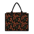 Embroidery Poppy Pattern Print Canvas Tote Bag