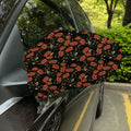 Embroidery Poppy Pattern Print Car Side Mirror Covers
