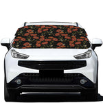 Embroidery Poppy Pattern Print Car Windshield Snow Cover