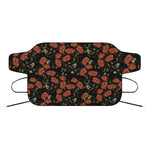 Embroidery Poppy Pattern Print Car Windshield Snow Cover