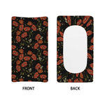 Embroidery Poppy Pattern Print Changing Pad Cover