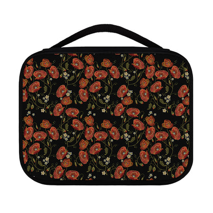 Embroidery Poppy Pattern Print Classic Bible Case