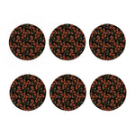 Embroidery Poppy Pattern Print Coaster Set