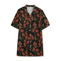 Embroidery Poppy Pattern Print Cotton Hawaiian Shirt