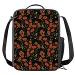 Embroidery Poppy Pattern Print Crossbody Lunch Bag