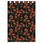 Embroidery Poppy Pattern Print Curtain