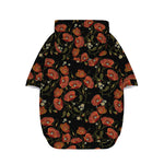 Embroidery Poppy Pattern Print Dog Zip Up Hoodie