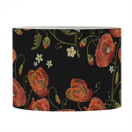 Embroidery Poppy Pattern Print Drum Lamp Shade