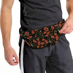 Embroidery Poppy Pattern Print Fanny Pack