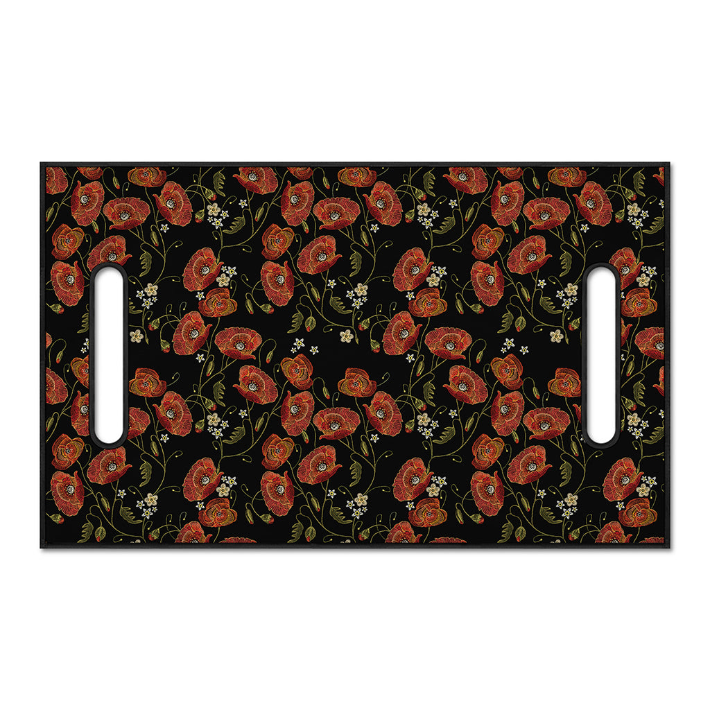 Embroidery Poppy Pattern Print Golf Cart Seat Cover