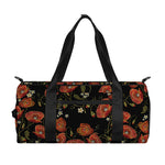 Embroidery Poppy Pattern Print Gym Bag