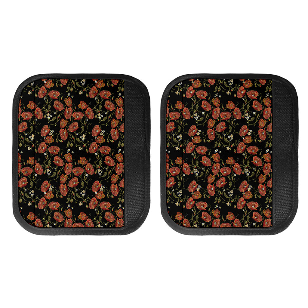 Embroidery Poppy Pattern Print Handle Covers