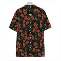 Embroidery Poppy Pattern Print Hawaiian Shirt