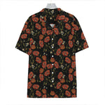 Embroidery Poppy Pattern Print Hawaiian Shirt