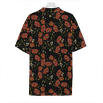 Embroidery Poppy Pattern Print Hawaiian Shirt