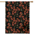Embroidery Poppy Pattern Print House Flag