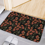 Embroidery Poppy Pattern Print Indoor Door Mat