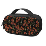 Embroidery Poppy Pattern Print Insulin Cooler Travel Case